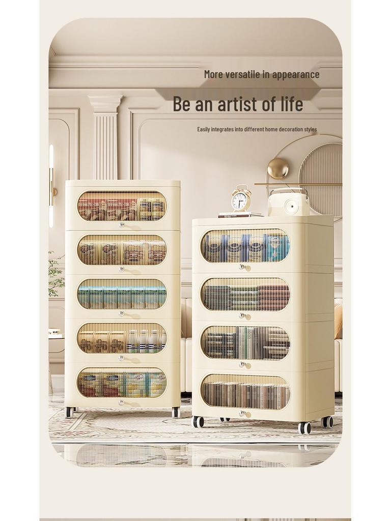 Nordic Style Plastic Storage Cabinet for Living Room or Bedroom