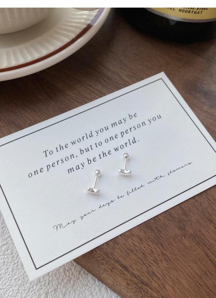 S999 Sterling Silver Smooth Bean Stud Earrings: Small, Simple, Versatile, Screw-Back, Sleep-Friendly, Ear Hole Care Jewelry.