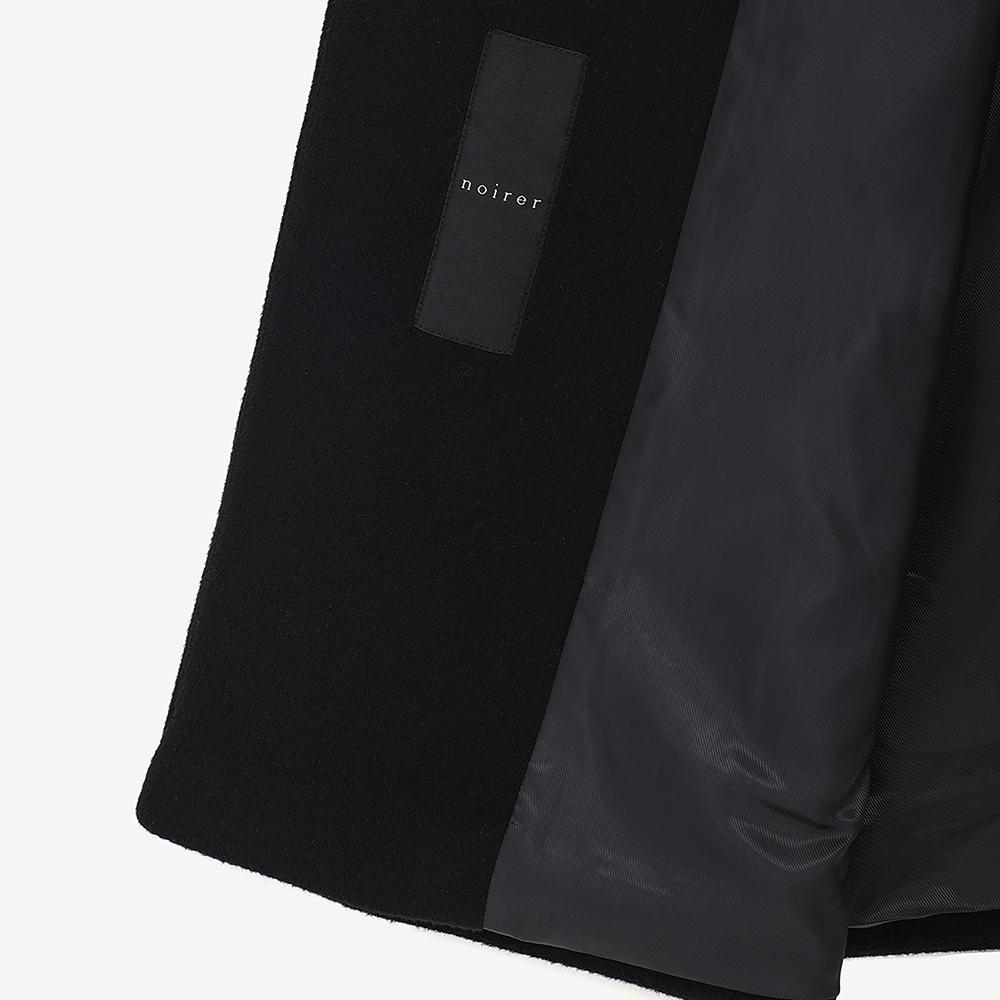 Noirer Cashmere Double-Breasted Coat (Black)