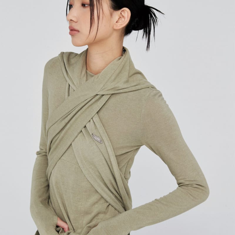 

OPENING PROJECT W 2Way Hoodie scarf - Khaki FREE