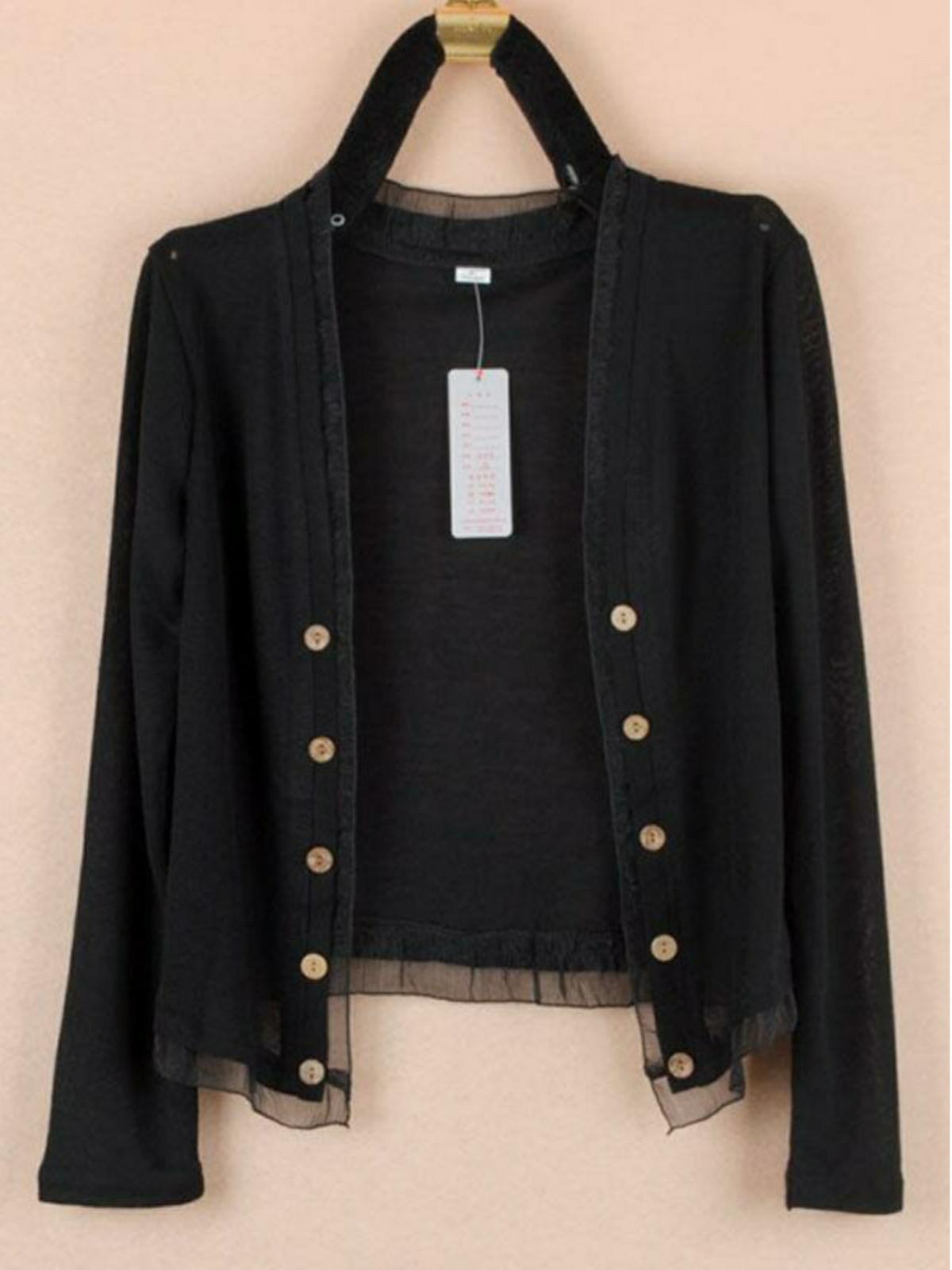 

Spring Summer Women s Short Thin Long Sve Knitted Cardigan Outerwear Large Size Air Conditioning Shirt M