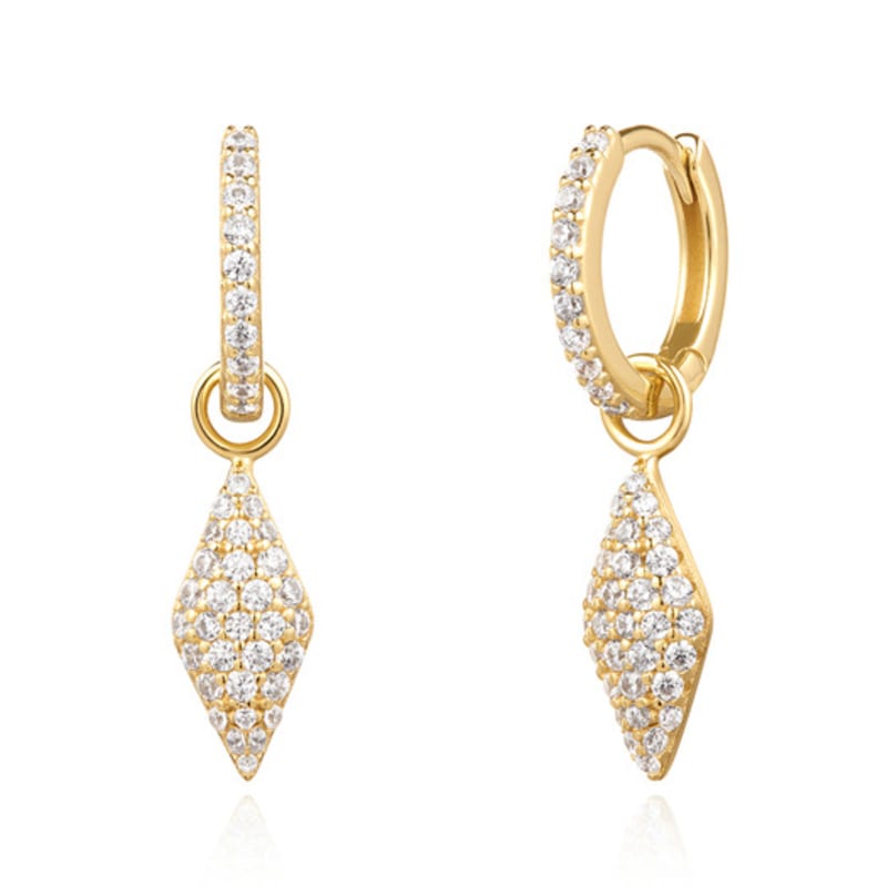 

ANIA HAIE Gold Pave Sparkle 925 Silver Ring Earrings E061-13G single type