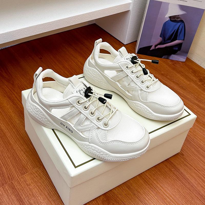 

Sports sandals women s 2025 new summer bag head hollow breathable little white shoes lightweight junior high school women s shoes summer models 35