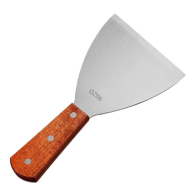 Large Stainless Steel Cooking Spatula with Wooden Handle – Beveled Edge for Steak, Barbecue, Baking, and Pancakes