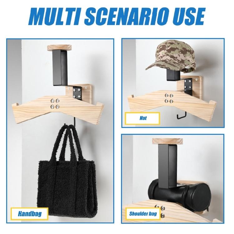Wall-mounted Wooden Hat Rack On The Wall Motorcycle Helmets Display Rack Stand Wooden Helmet Holder