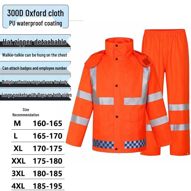Reflektierendes Wasserdichtes Regenmantel-Set für Verkehrssicherheit und Sicherheitsstreifen