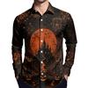 Men's Long Sleeve Button Down Shirt Halloween Print Casual Party Wear