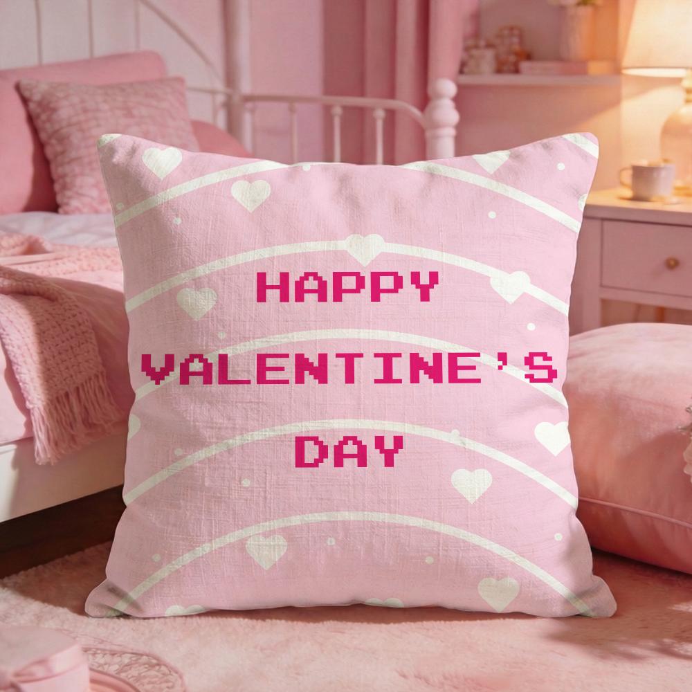Cute Valentines Day Cushion Cover Premium Comfort Reversible Pillow Cove Two In One Design For Any Room Car Interior