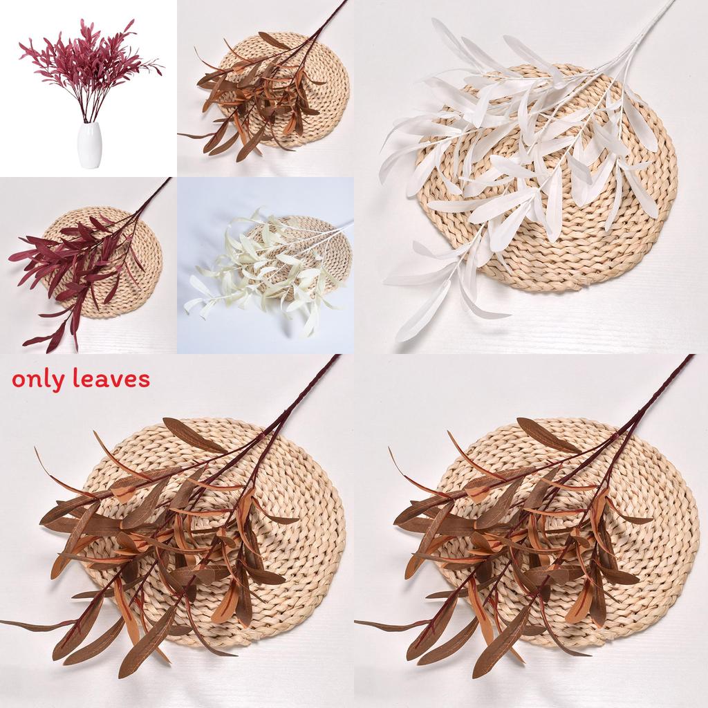 Realistic Olive Leaf Artificial Greenery With Pouring Craft For Wedding Home And Outdoor Decor