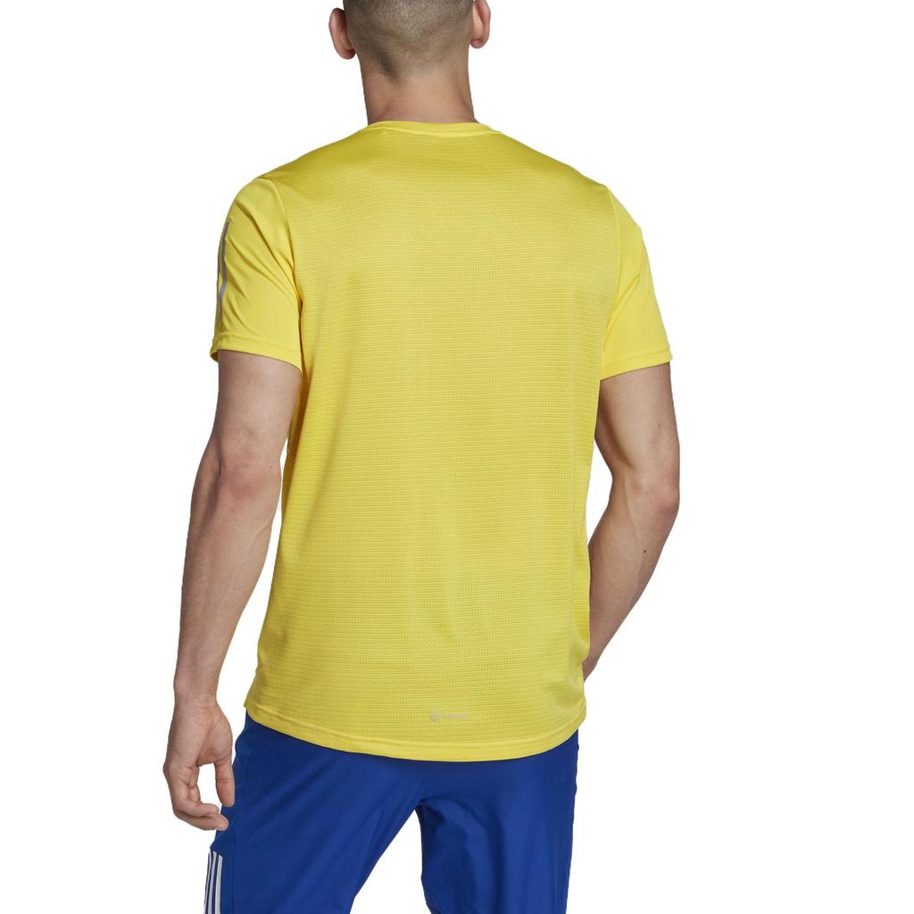 adidas T Shirts Men's Yellow Crew Neck Moderate Straight Fit HL5991