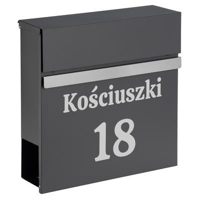 Norton Anthracite Letterbox With Inscriptions