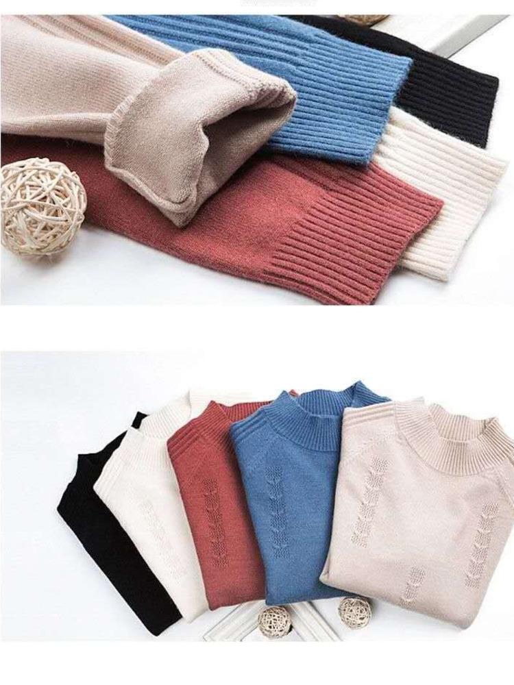 Turtleneck Sweater Autumn Winter Knitted Pullovers Women Sweaters Casual Loose Long Sleeve Solid Color Female Jumper
