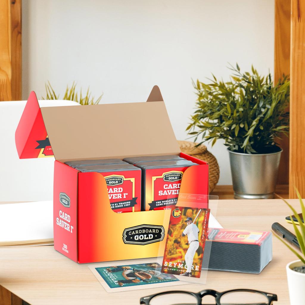 Cardboard Gold Card Saver 1 Card Holders for Submitting Cards for Grading by Pack of 50 - Semi-Rigid PSA/BGS - (20)