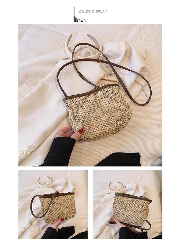2025 Mini Pastoral Style Woven Crossbody Bag - Fresh Summer Knit Square Design