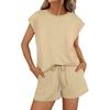 Women 2 Piece Lounge Sets Casual Summer Outfits Short Sleeve Two-piece Set Women