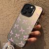 Pink Polka Dot Bow Tie Phone Case iPhone 15 Pro Max 11 12 13 16 14 Plus Silicone Shockproof Case Lens Protector Shell
