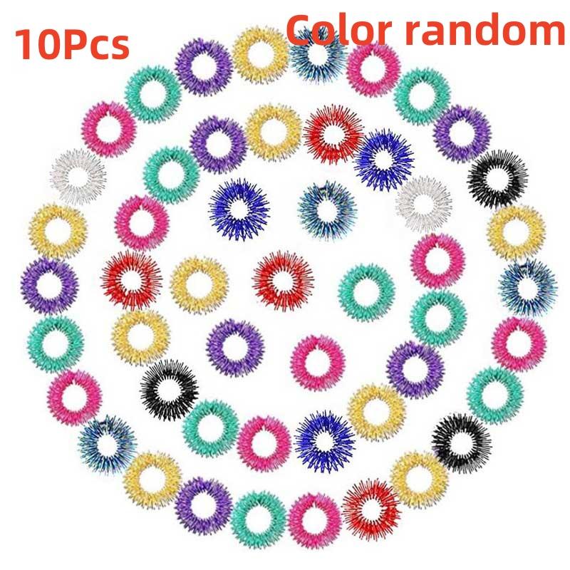 5/15Pcs Mini Spring Decompression Finger Ring Toy Finger Massager Spring Decompression Finger Massage Ring Hand Massage Tool