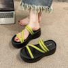 Fashion Shoes Woman 2025 Slippers Summer Pantofle Shale Female Beach Platform New Sabot Genuine Leather Slides Women's Genuine Leather S