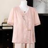 Elegant Middle-Aged Women's Summer New Chinese Style Floral Top