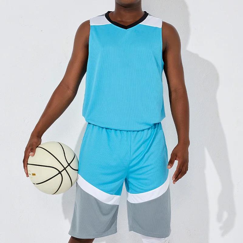 2pcs Set Men Basketball Football Jerseys Fitness Running Sport Clothes Jogging Marathon Athletic Training Plus Size Sportswear