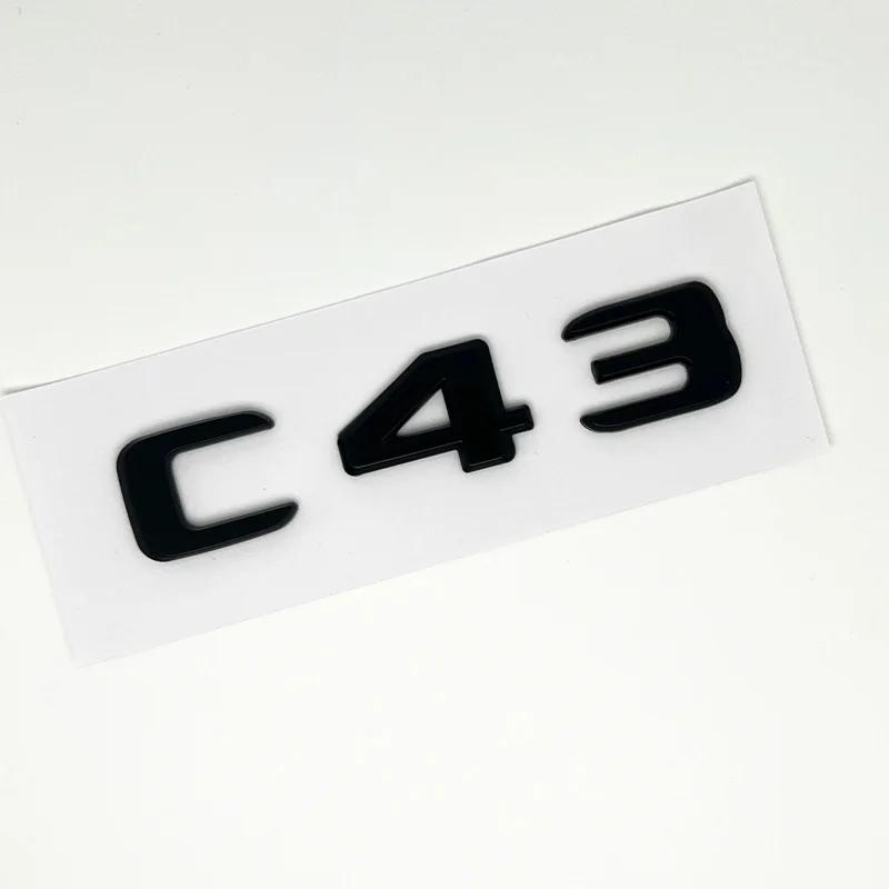 3D ABS Glossy Black Logo C43 Embelm Letters BITURBO 4MATIC Badge AMG Sticker For Mercedes Benz C43 W205 W206 AMG Accessories