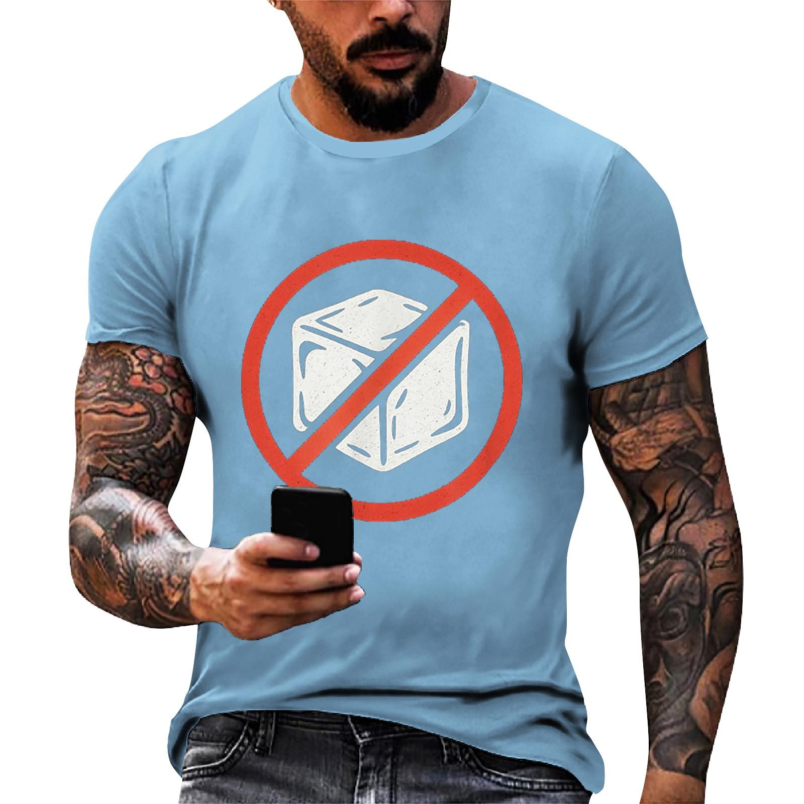 Men s loose and casual patterned letter print T-shirt short-sleeved top L