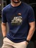 2025 Summer Breathable Mesh T-shirt with Adventure Graphic Print - Moisture-Wicking Sport Tee for Gym