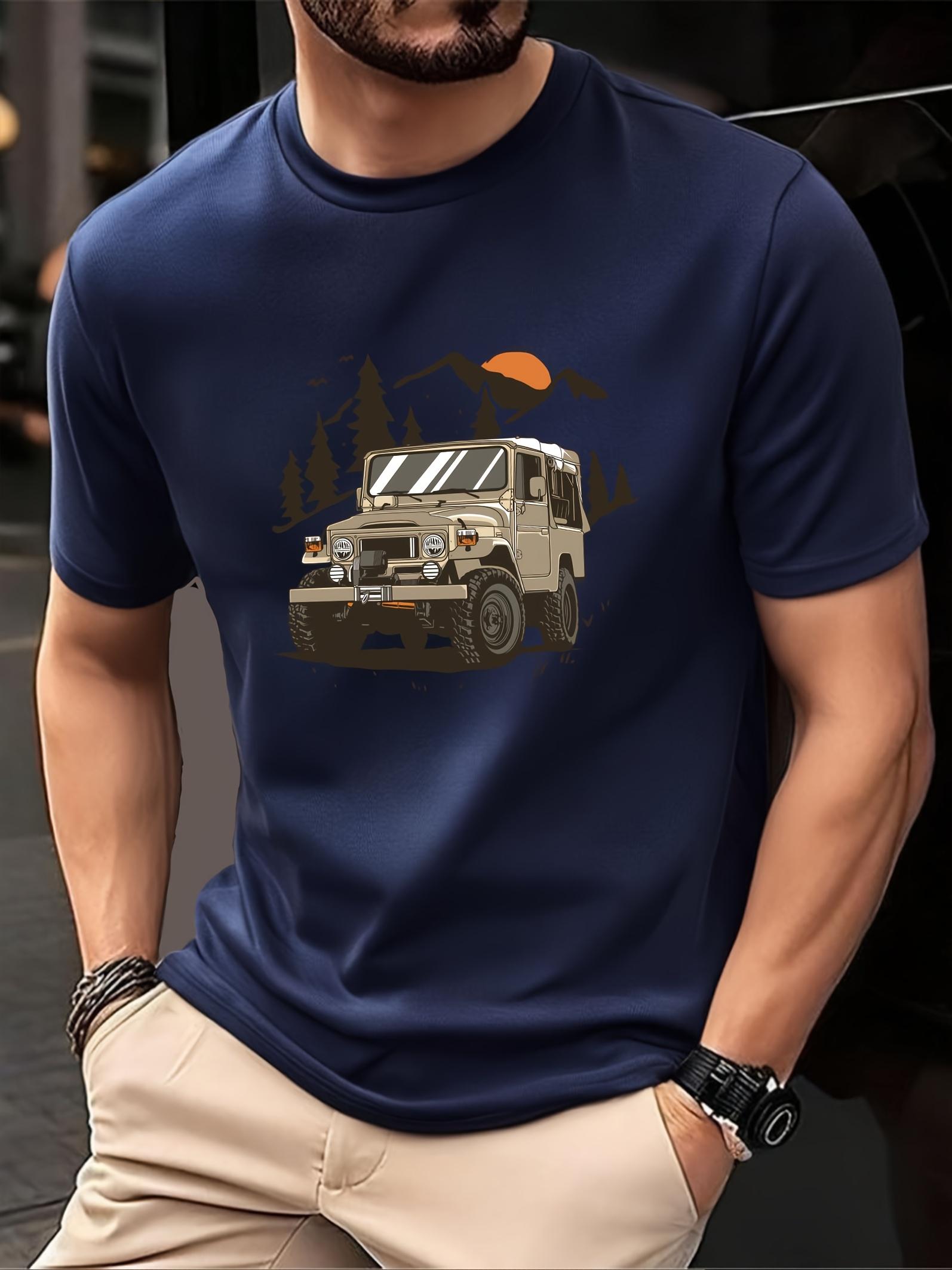 

2025 Summer Breathable Mesh T-shirt with Adventure Graphic Print - Moisture-Wicking Sport Tee for Gym XXXL