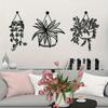 Metal Wall Art Set of 3 Ivy Pattern Hanging Planters Home Decor