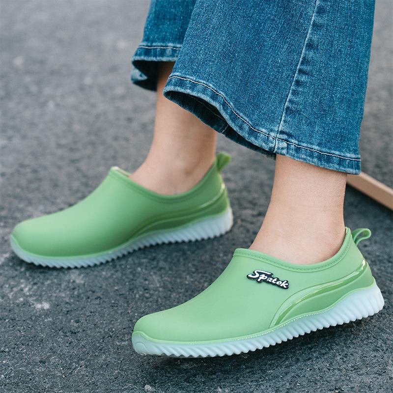 Fashion Rain Shoes Women's Outdoor Walking Non-slip Short Water Shoes Water Boots Short Rain Boots Car Wash Shoes Glue Shoes