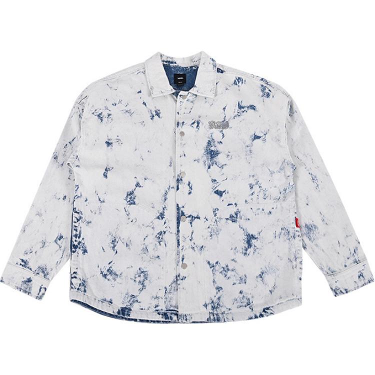 Vans Vintage Style Snake Year Zodiac Button-Up Shirt Jacket Men Shirts Blue White VN000R5KF48 XL
