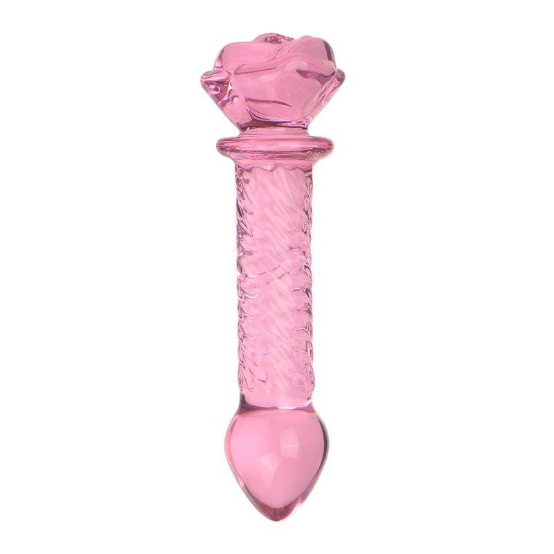 Anal masturbation Glass anal plug pink Four beads pull bead Rose 3.5cm BDSM SM Sex Toys unisex Gay' Anal Expansion Massage Thread