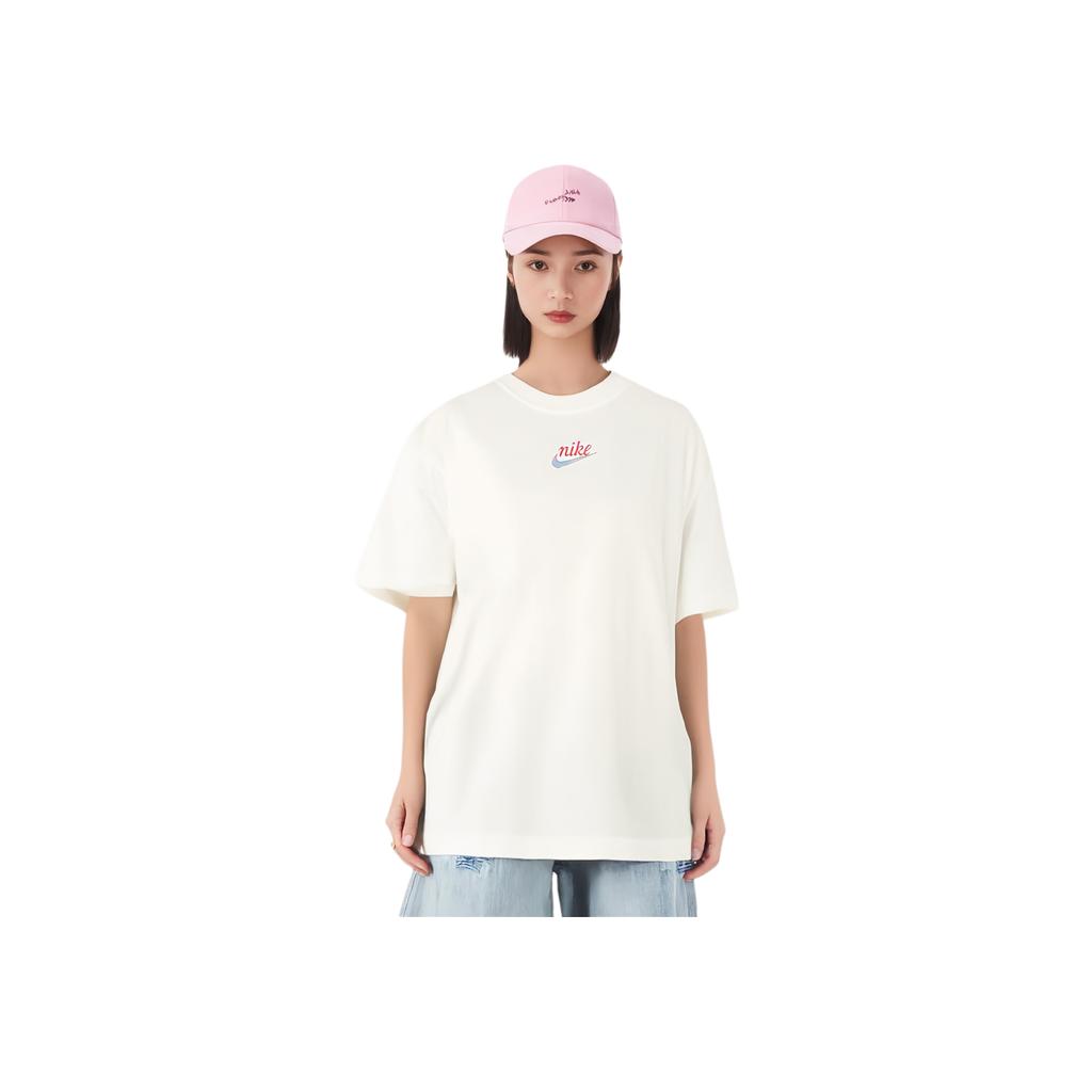 Nike Logo Cartoon Print Vintage Crew Neck Short Sleeve T-Shirt Women Tops White DV3204-133