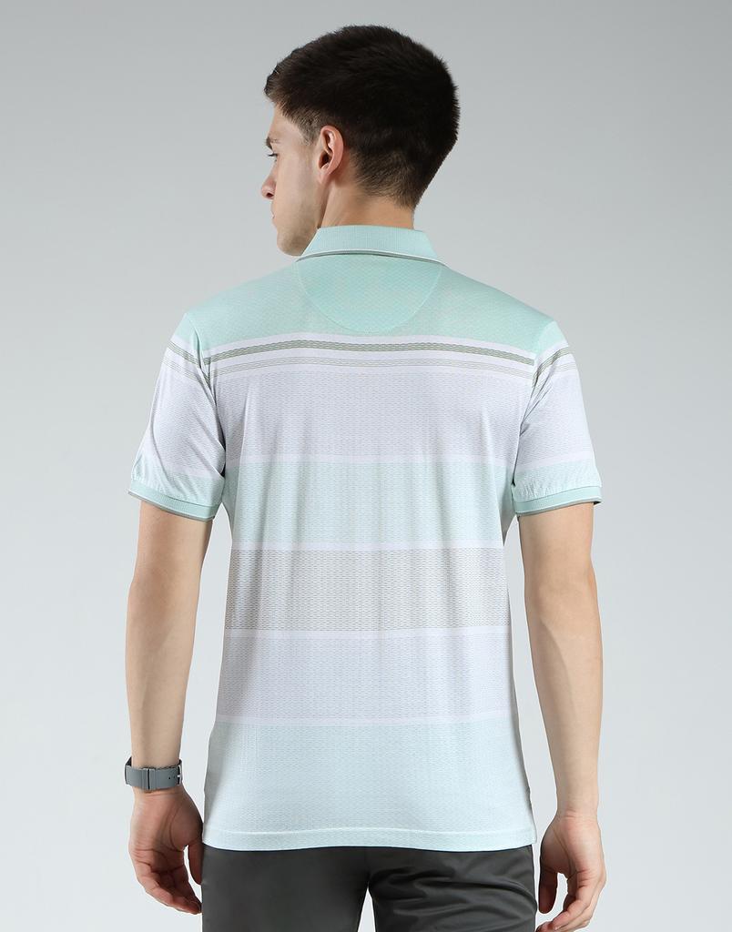 Luxuria Men's Striped Collar Neck T-Shirt