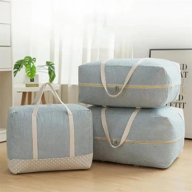 Modern Striped Print Pattern Storage Bag Home Quilts Clothes Dust-proof Storage Bag Large Capacity Moving Luggage Packing Bag