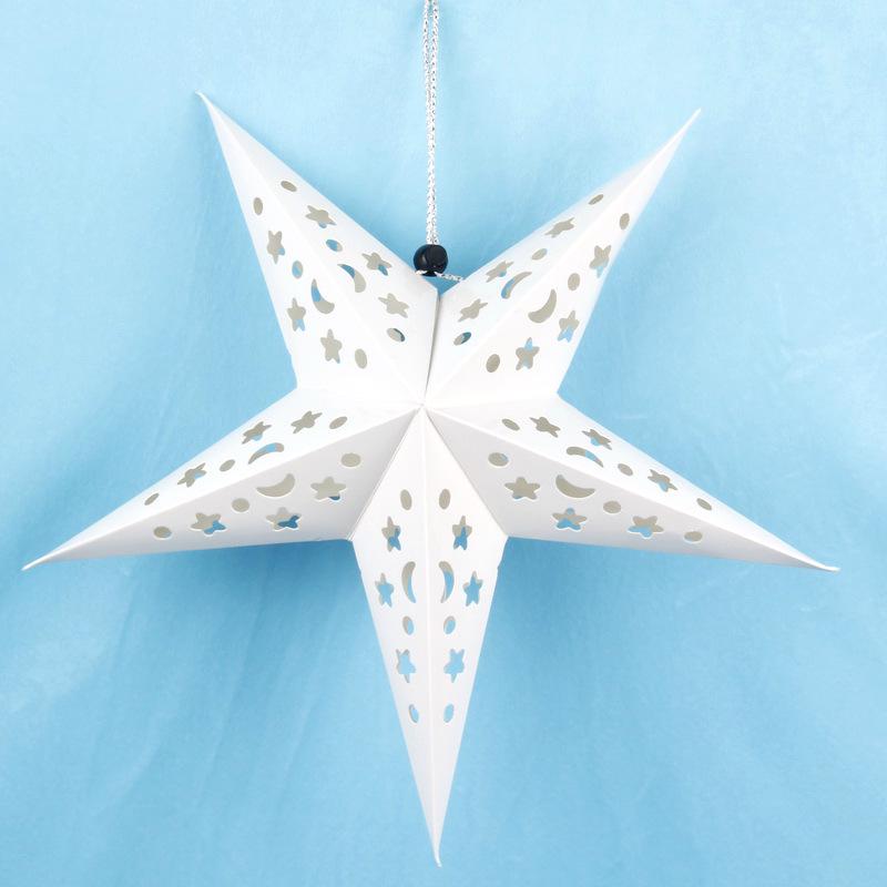 Ornamento a soffitto a forma di stella a cinque punte tagliata al laser 3D per decorazione natalizia