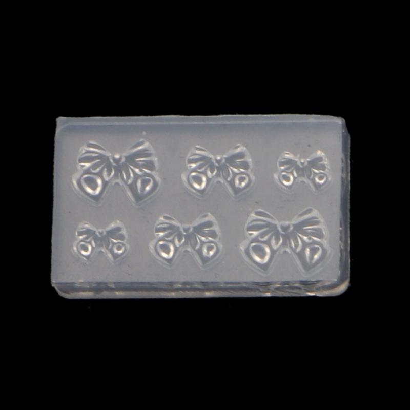 Sculpture Stamping Plate Nails Art Stencils Crystal Epoxy Resin Mold Silicone Nail Carving Mold 3D Mini Bowknot Mould
