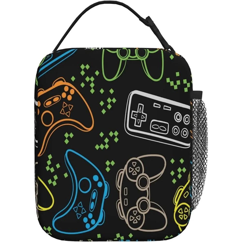 Spel Tecknad Isolerad Lunchväska Matlåda för Män Kvinnor Pojkar Flickor Återanvändbar Termisk Bärkasse för Kontorsarbete Skola Picknick