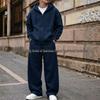Completo con Felpa con Cappuccio e Zip e Pantaloni a Gamba Larga Unisex - Colore Unito, Stile Europeo/Americano, Autunno/Inverno 2026