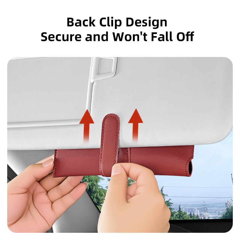 Car Sunglasses Case Sun Visor Glasses Storage Bag Clip Keyring For Toyota 86 Corolla Yaris Aygo CHR Camry Prius RAV4 Prado Hilux
