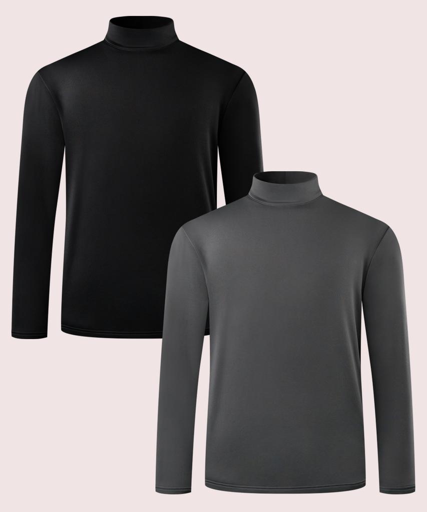 ARMEDES [2Pack] Men'S Brushed Regular Fit Turtleneck T-Shirt Ar-43 (3 Colors)