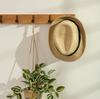Ricoo MH023L-N Clothes Hanger, Bamboo and Steel, 5 Foldable Hooks