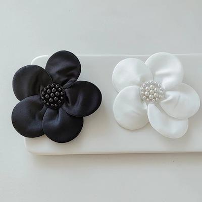 3D korálková nášivka Jednoduchost ve tvaru květu Látkové samolepky Odnímatelné imitace perly Brož s květinami Živůtek Oděvní doplňky
