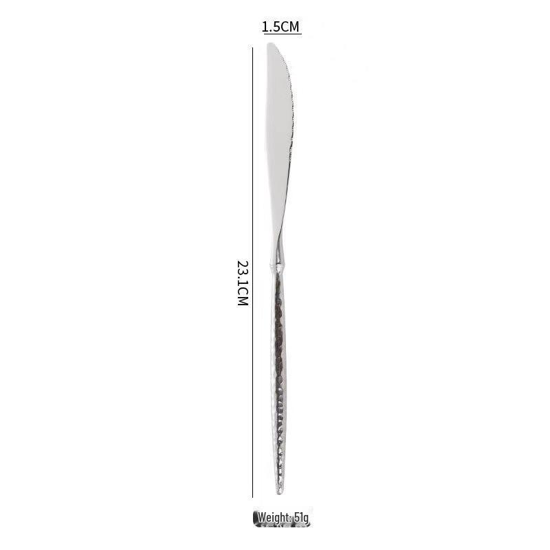 Ballet Hammer Pattern 304 Stainless Steel Western Cutlery Set: Knife, Fork, Spoon for Restaurant or Home Use
