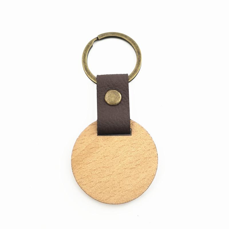 Blank Wooden Keychain Engraved Pattern Key Rings Painting Craft Key Chain Keyring Decoration