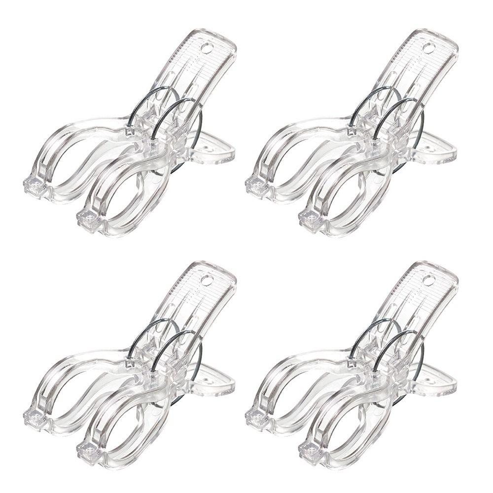 

4PCS Протиковзкий тримач для сушарки Пластиковий домашній харчовий затискач Портативні шпильки для білизни Спальня Large білий