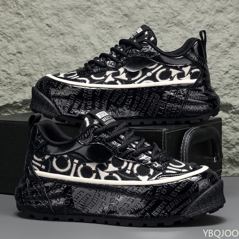 Trendy Thick Soled Men's Shoes 2025 Spring New Height Increasing Breathable Sports and Leisure Men's Vulcanized Shoes Sneakers