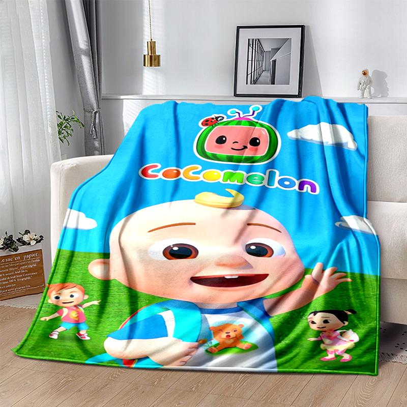 Cocomelon Flannel Blanket Soft Warm All-Season Throw, Design for Camping, Car Travel, Hiking Sofa, Bed, Office Perfect Gift for Parties