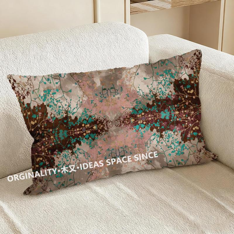Exquisite Floral Patterned Pillowcase Suitable For Sofa Bedroom Car Pillow Cover Cushion Rectangular Back Cushion