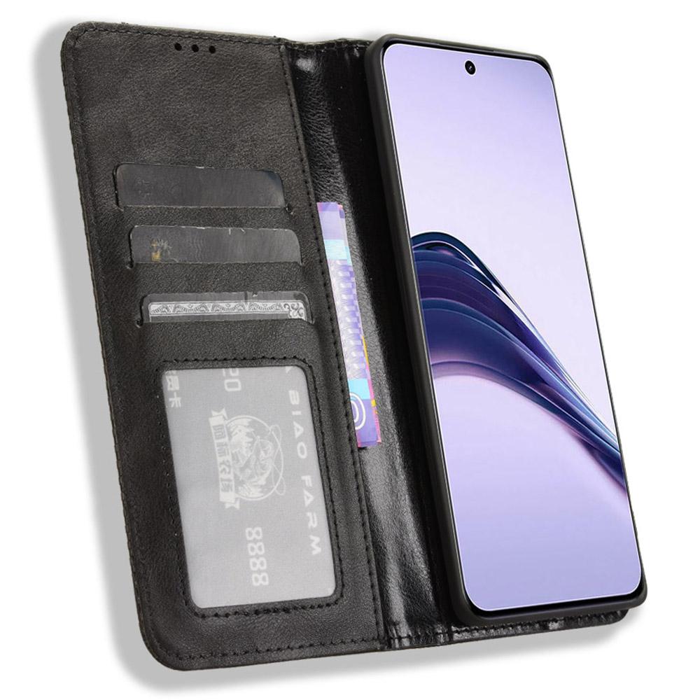 

For Realme 14 Pro Lite 5G/13 Pro 5G (Global)/13 Pro+ 5G (Global) Leather Case Wallet Stand Retro Texture Phone Cover Red